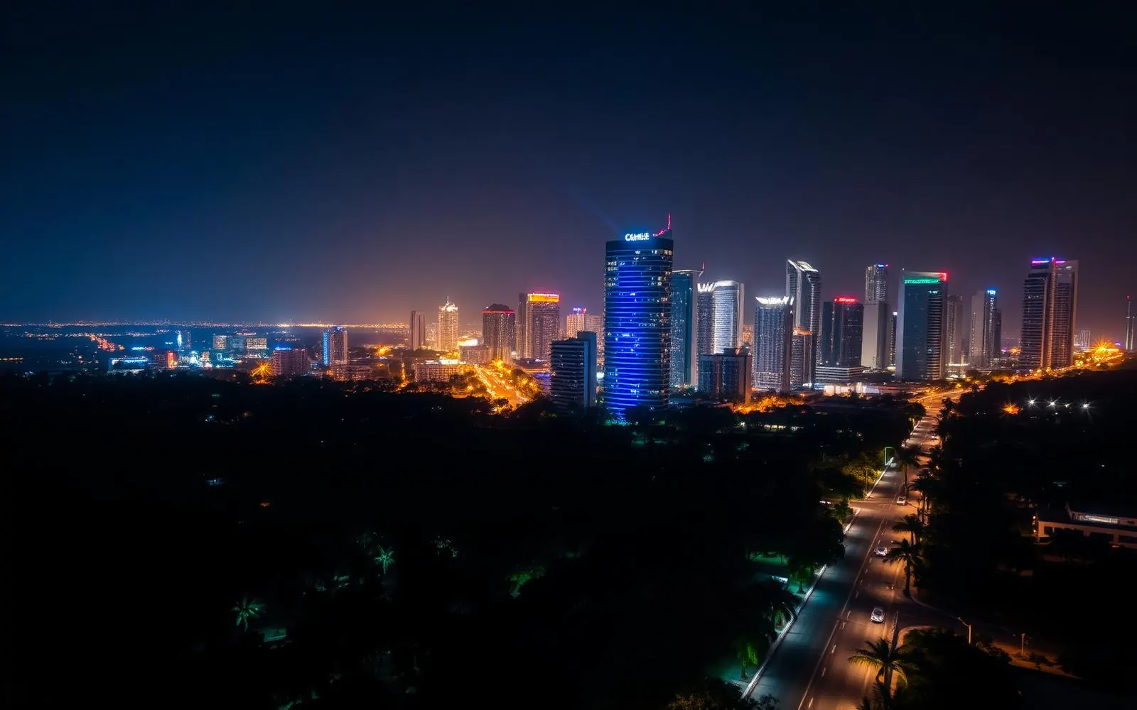 South Florida skyline at night